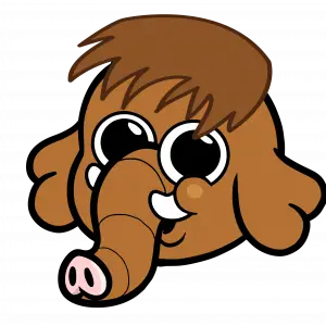 Digital image of Mero the Mammoth. Mascot of City of Orem.