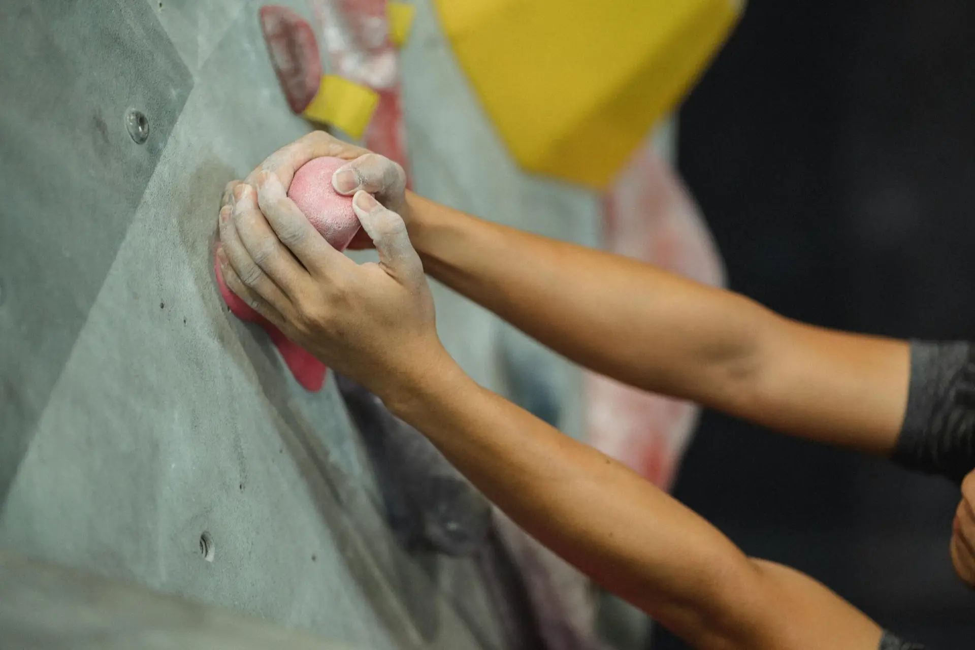Bouldering in the Orem Family Fitness Center.